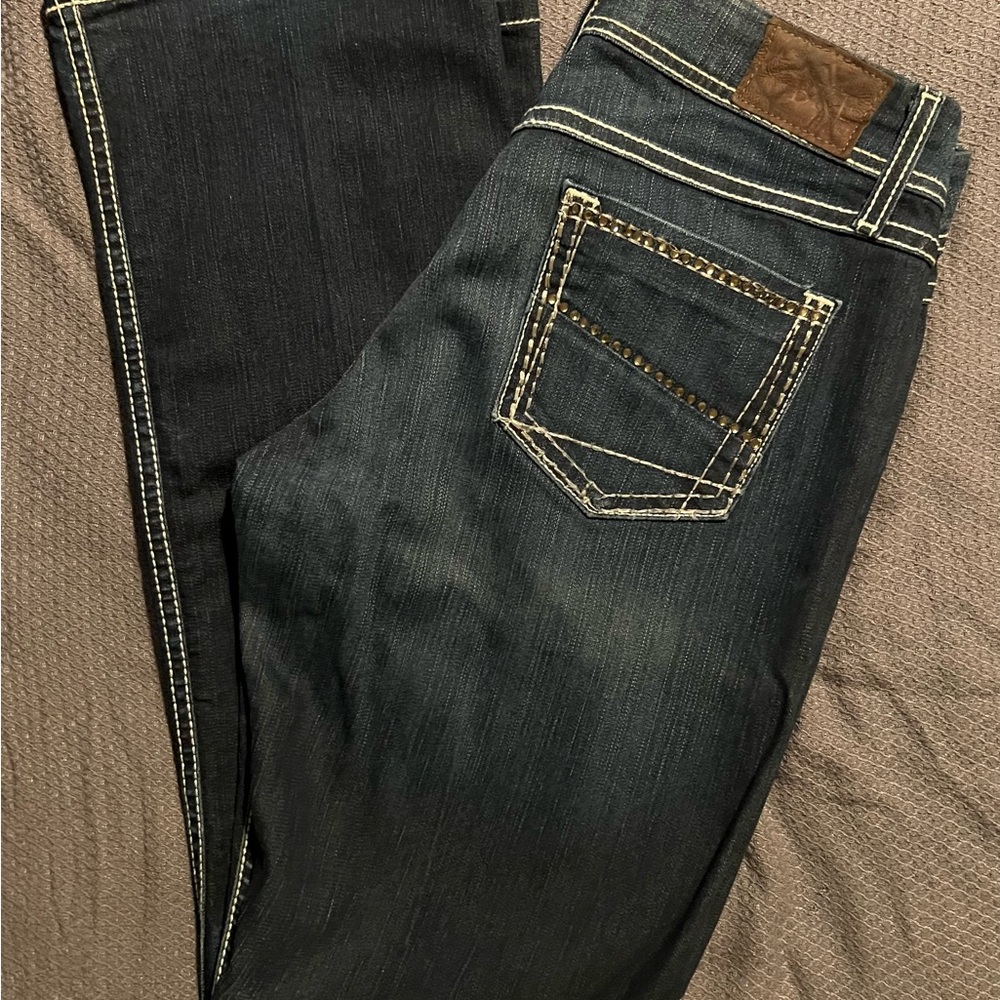BKE Dark Blue Denim Jeans with White Stitching - Picture 2 of 4